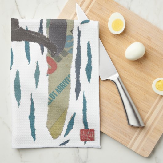 Schwarzer Labrador, Labrador-Retriever, Geschirrtuch (Viertel Falte)