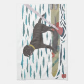 Schwarzer Labrador, Labrador-Retriever, Geschirrtuch (Vertikal)