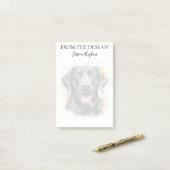 Schwarzer Labrador-Liebhaber monogrammierter Hund Post-it Klebezettel (Auf Schreibtisch)