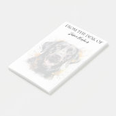 Schwarzer Labrador-Liebhaber monogrammierter Hund Post-it Klebezettel (angewinkelt)