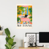 Schwarzer Labrador Matisse Druck Lustig Tropisch Poster (Heimbüro)