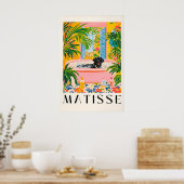 Schwarzer Labrador Matisse Druck Lustig Tropisch Poster (Küche)