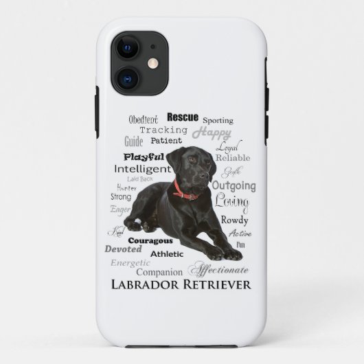 Schwarzer Labrador-Merkmale Smartphone Kasten Case-Mate iPhone Hülle (Rückseite)