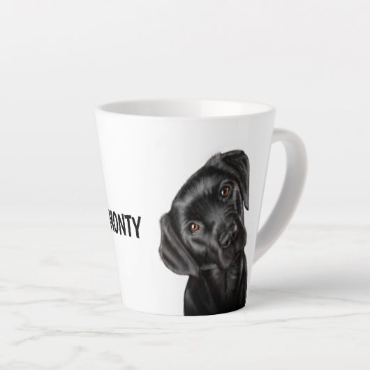 Schwarzer Labrador Milchtasse (Rechte Ecke)