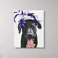 Schwarzer Labrador mit blauem Faszinator