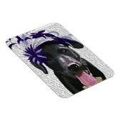 Schwarzer Labrador mit blauem Faszinator Magnet (Rechte Seite)