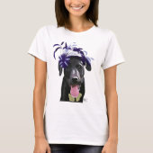 Schwarzer Labrador mit blauem Faszinator T-Shirt (Vorderseite)