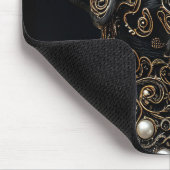 Schwarzer Labrador mit Gold und Perle Mousepad (Ecke)