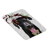 Schwarzer Labrador mit grünem Faszinator Magnet (Rechte Seite)