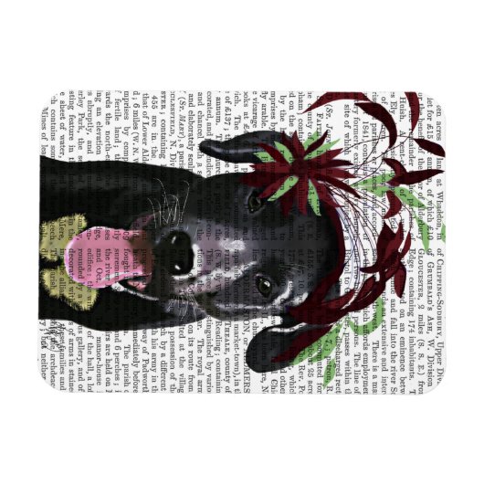 Schwarzer Labrador mit grünem Faszinator Magnet (Horizontal)