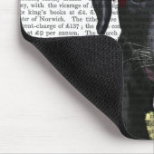 Schwarzer Labrador mit grünem Faszinator Mousepad (Ecke)