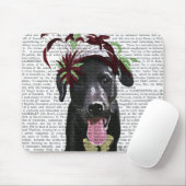 Schwarzer Labrador mit grünem Faszinator Mousepad (Mit Mouse)