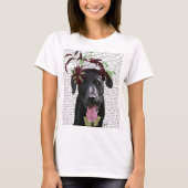 Schwarzer Labrador mit grünem Faszinator T-Shirt (Vorderseite)