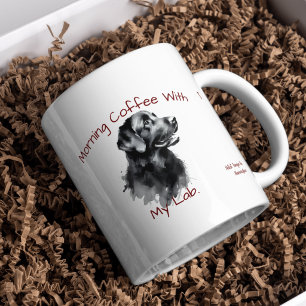 Schwarzer Labrador Morgenkaffee/PERSONALISIEREN Kaffeetasse