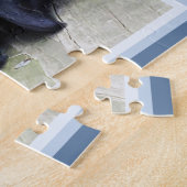 Schwarzer Labrador Niedlicher Welpenhund 11 x 14 H Puzzle (Seite)