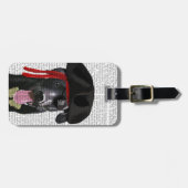 Schwarzer Labrador-Pirat Gepäckanhänger (Vorderseite horizontal)