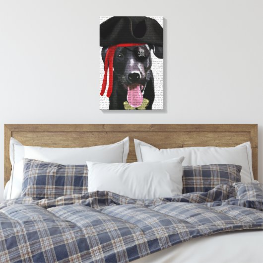 Schwarzer Labrador Pirate Leinwanddruck (Insitu (Schlafzimmer))