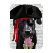 Schwarzer Labrador Pirate Magnet (Vertikal)
