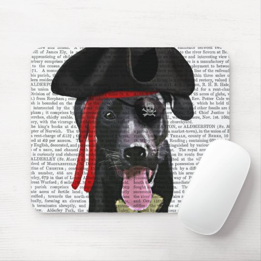 Schwarzer Labrador Pirate Mousepad (Mit Mouse)