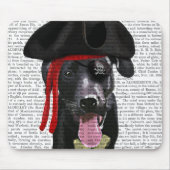 Schwarzer Labrador Pirate Mousepad (Vorne)