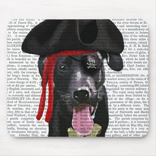 Schwarzer Labrador Pirate Mousepad (Vorne)