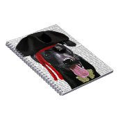 Schwarzer Labrador Pirate Notizblock (Rechte Seite)