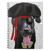 Schwarzer Labrador Pirate Notizblock (Vorderseite)