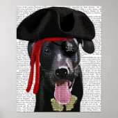 Schwarzer Labrador Pirate Poster (Vorne)