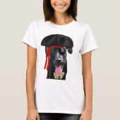 Schwarzer Labrador Pirate T-Shirt (Vorderseite)