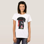 Schwarzer Labrador Pirate T-Shirt (Vorne ganz)