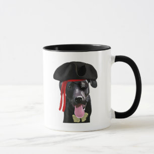 Schwarzer Labrador Pirate Tasse