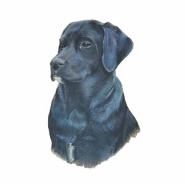 Schwarzer Labrador-Portraitmagnet Fotoskulptur Magnet