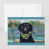 SCHWARZER LABRADOR POSTKARTE (Vorne/Hinten)