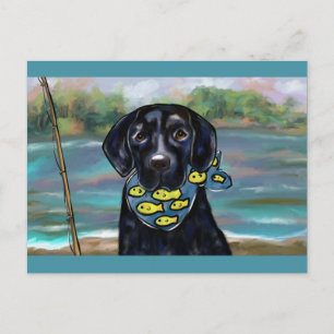 SCHWARZER LABRADOR POSTKARTE