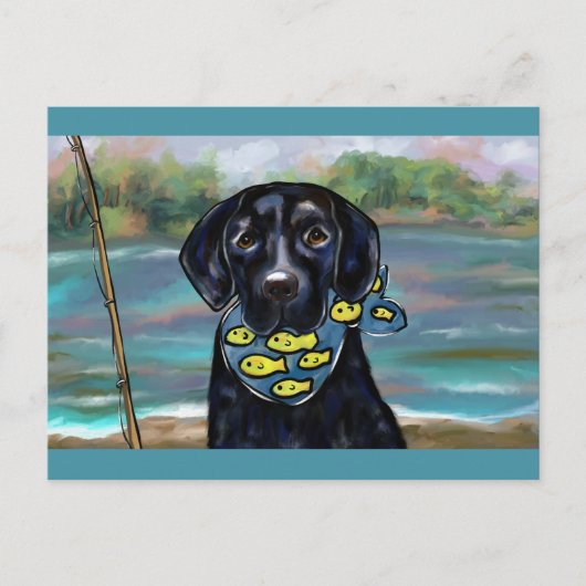 SCHWARZER LABRADOR POSTKARTE (Vorderseite)