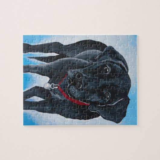 Schwarzer Labrador Puzzle (Horizontal)