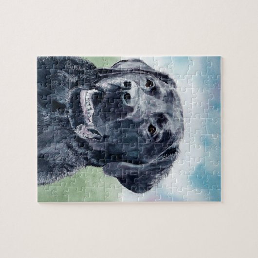 Schwarzer Labrador Puzzle (Horizontal)