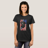 Schwarzer Labrador Retriever 4. Juli T-Shirt (Vorne ganz)