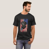 Schwarzer Labrador Retriever 4. Juli T-Shirt (Vorne ganz)