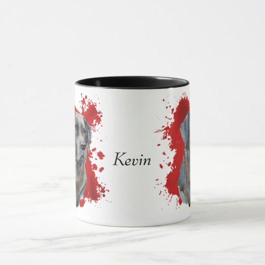 Schwarzer Labrador Retriever Abstrakter Hintergrun Tasse (Zentrum)