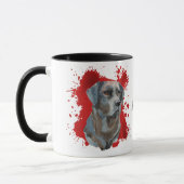 Schwarzer Labrador Retriever Abstrakter Hintergrun Tasse (Links)