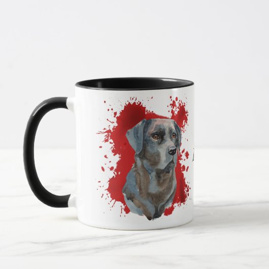 Schwarzer Labrador Retriever Abstrakter Hintergrun Tasse (Links)