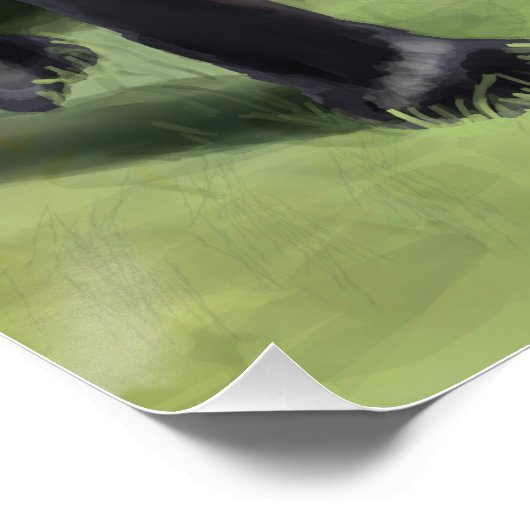 Schwarzer Labrador Retriever Arleigh über die Küst Poster (Ecke)