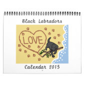 Schwarzer Labrador Retriever Cartoon Calendar 2015 Kalender (Titelbild)