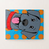Schwarzer Labrador Retriever Cartoon Puzzle (Horizontal)