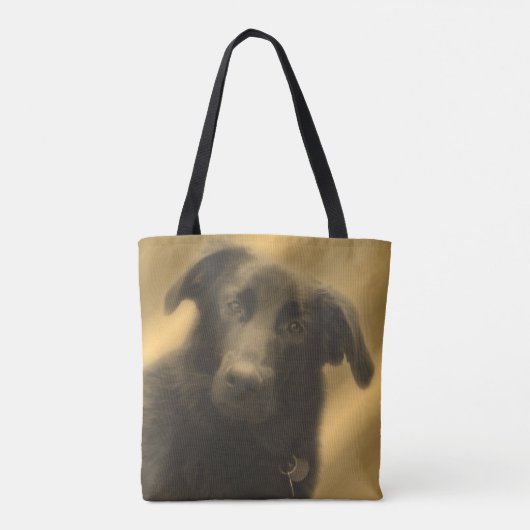 Schwarzer Labrador Retriever Dog Art Tasche (Rückseite)