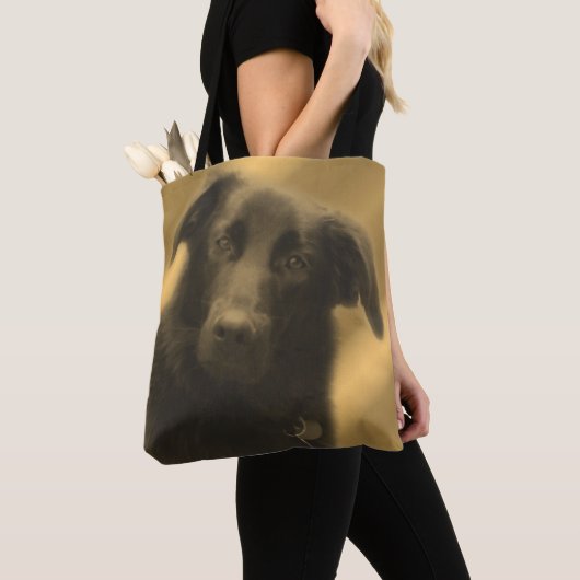Schwarzer Labrador Retriever Dog Art Tasche (Von Nahem)