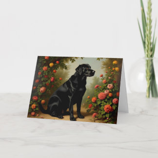 Schwarzer Labrador Retriever Dog Blank Dankeskarte