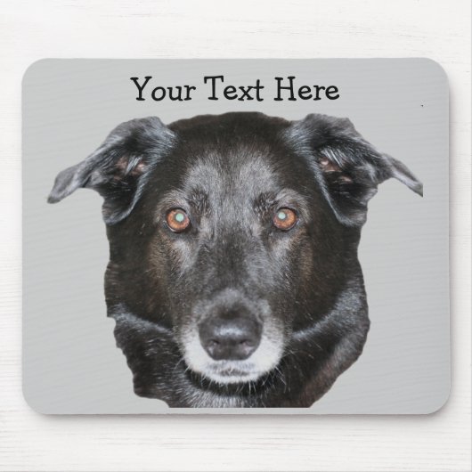 Schwarzer Labrador Retriever Dog Mousepad (Vorne)