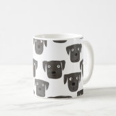 Schwarzer Labrador Retriever Dog Watercolor Kaffeetasse (VorderseiteRechts)